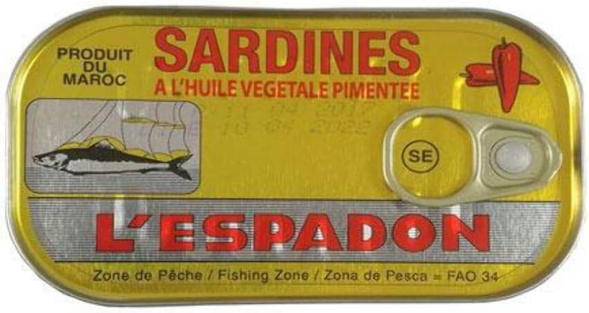 L’Espadon Sardines in Spiced Vegetable Oil 12 x 125g