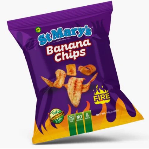 St Mary’s Banana Chips Fire 12 x 42g