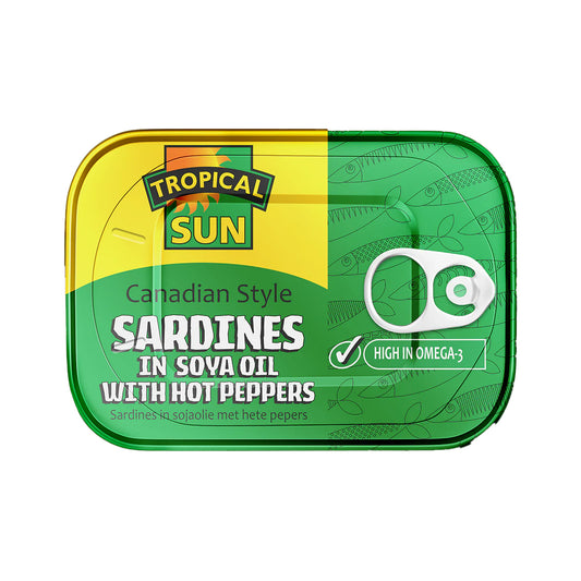 Tropical Sun Canadian Style Sardines with Hot Peppers 12 x 106g