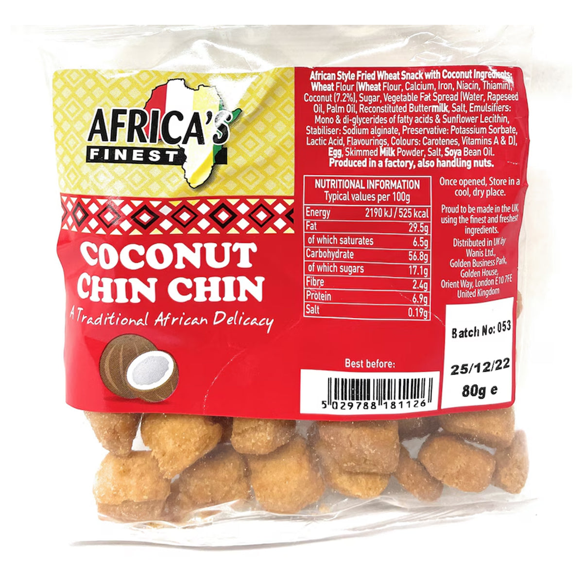 Africa’s Finest Chin Chin Coconut 12 x 80g