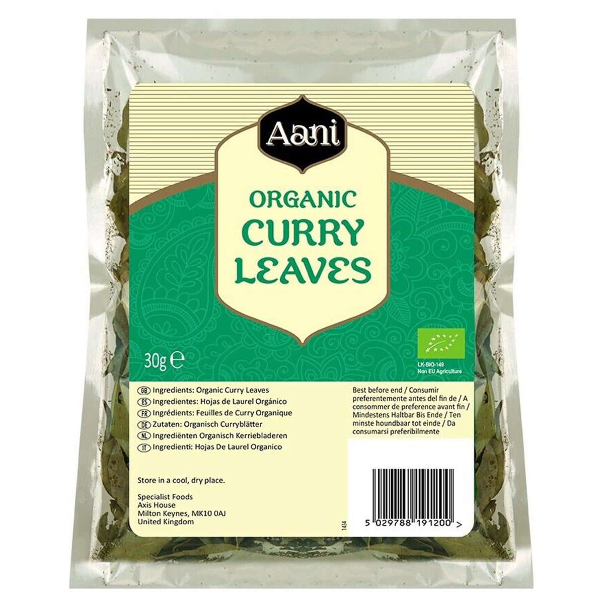 Aani Organic Curry Leaves 10 x 30g